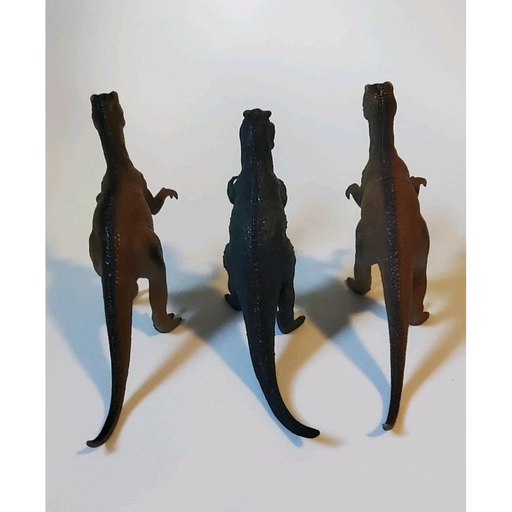 Vtg Imperial Dinosaur Toy Lot Tyrannosaurus/T-Rex & 2 Deinonychus Raptors 80/90s
